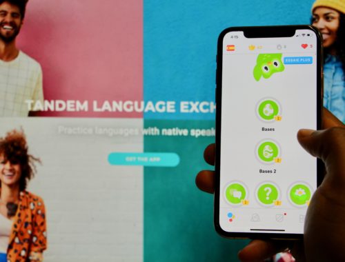 Jalen displaying Duolingo and Tandem.