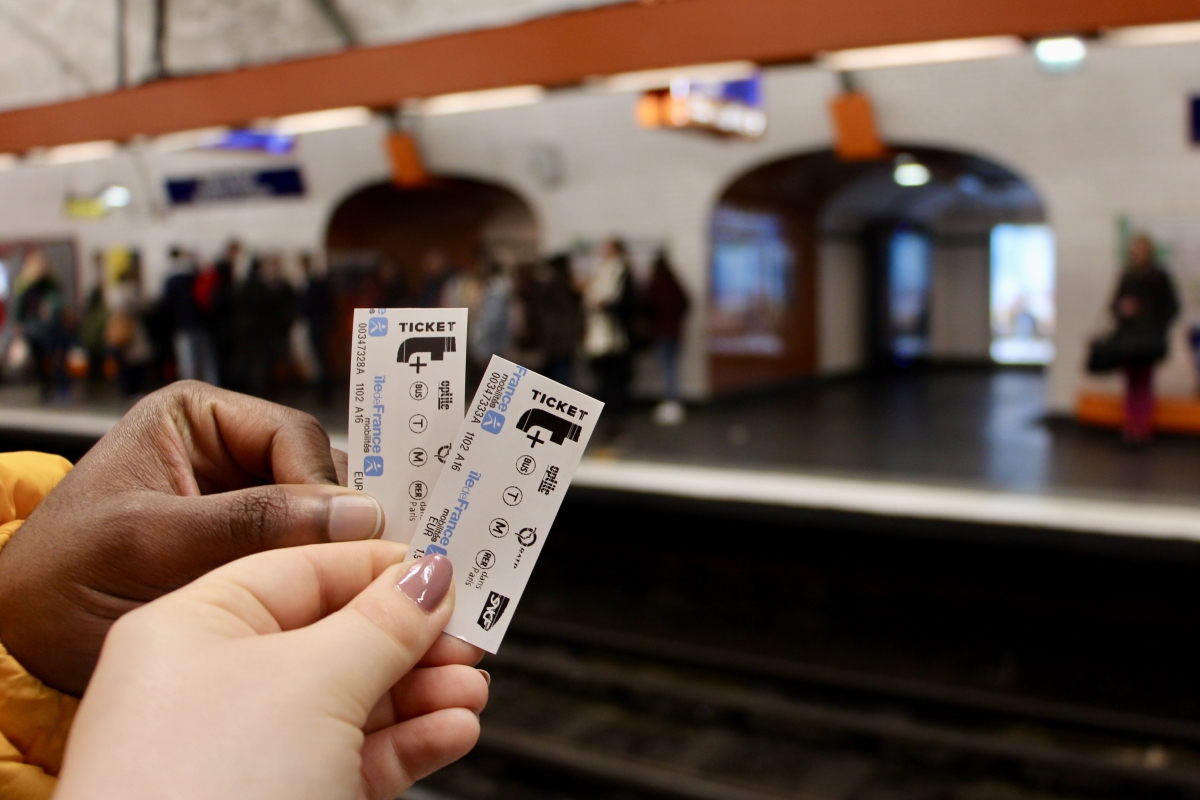 Jalen and Maria's Paris metro tickets.