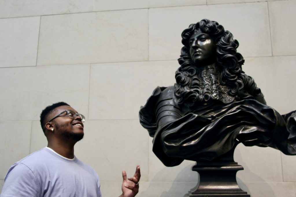 Jalen and Bernini's bust of Louis XIV in the National Gallery of Art in Washington, D.C.