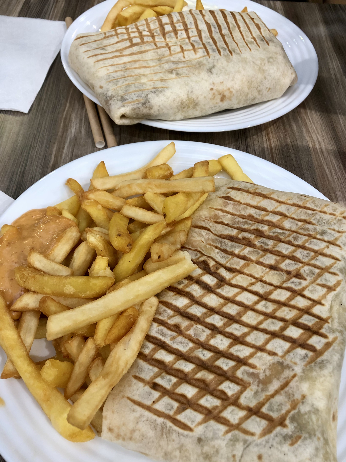 Two French tacos from l'Istanbul in Reims, France.