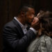 Maria and Jalen kiss after their wedding.