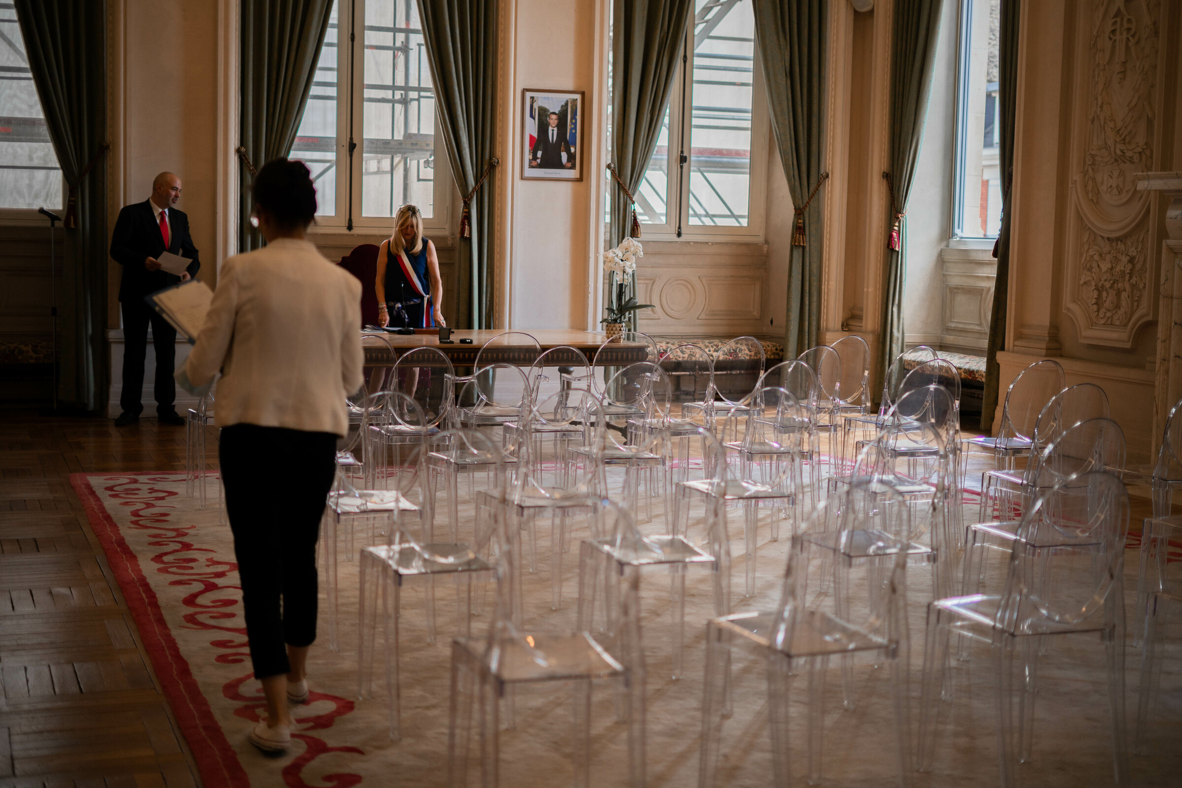 The ceremonial room in the Hôtel de ville de Reims.