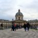A view of the front of the Institut de France in Paris, France.