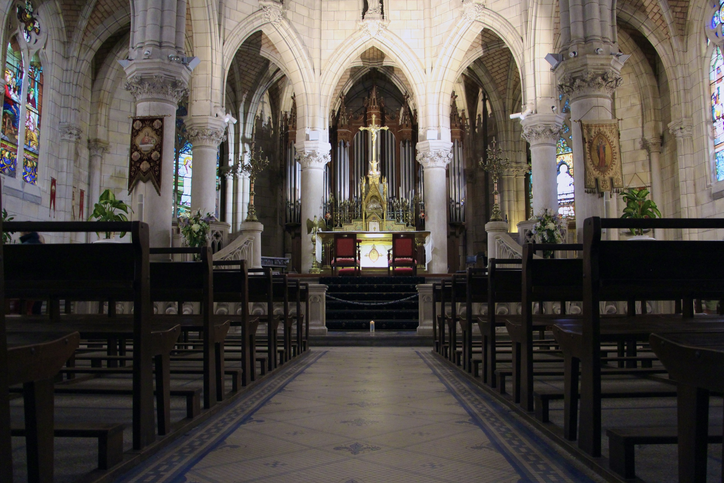 The inside of the Église Sainte-Eugénie in Biarritz, France.